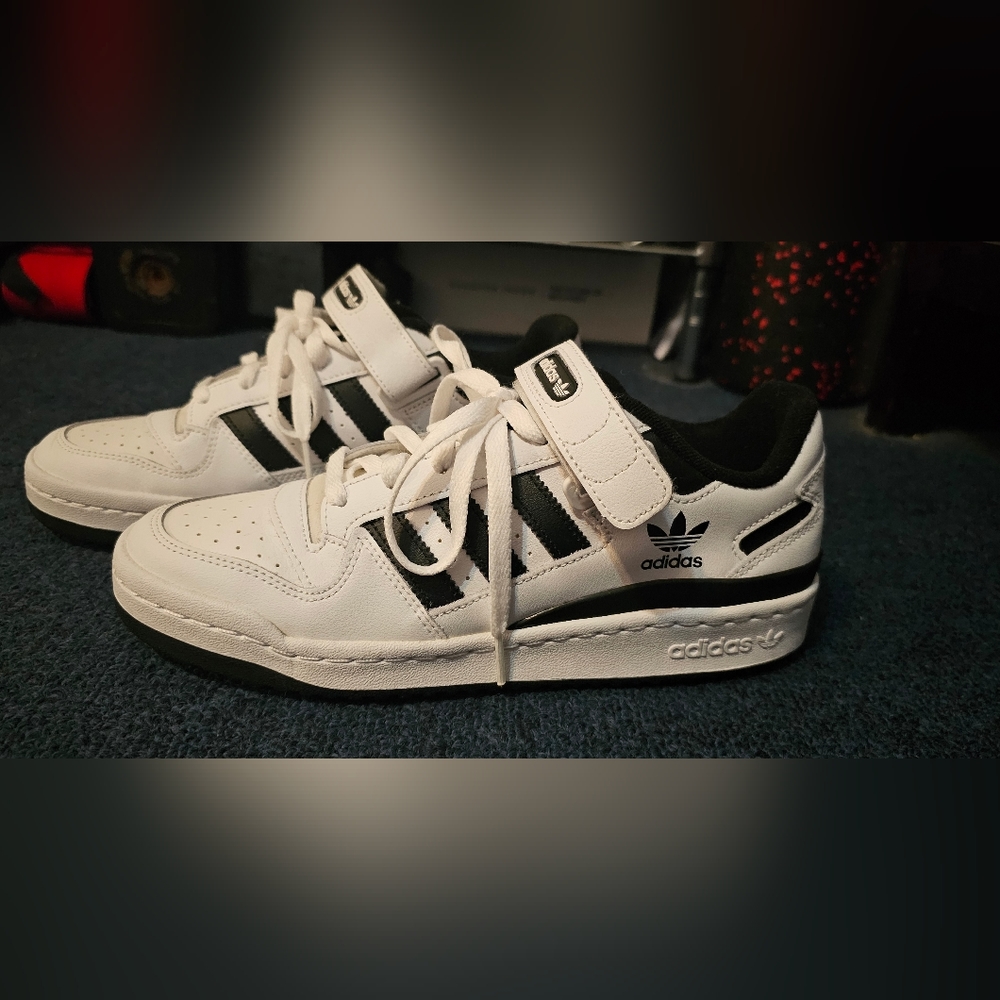 adidas White and Black Low-Top Sneakers